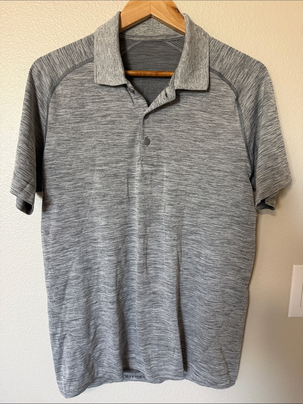lululemon athletica Gray Heather Short Sleeve Polo